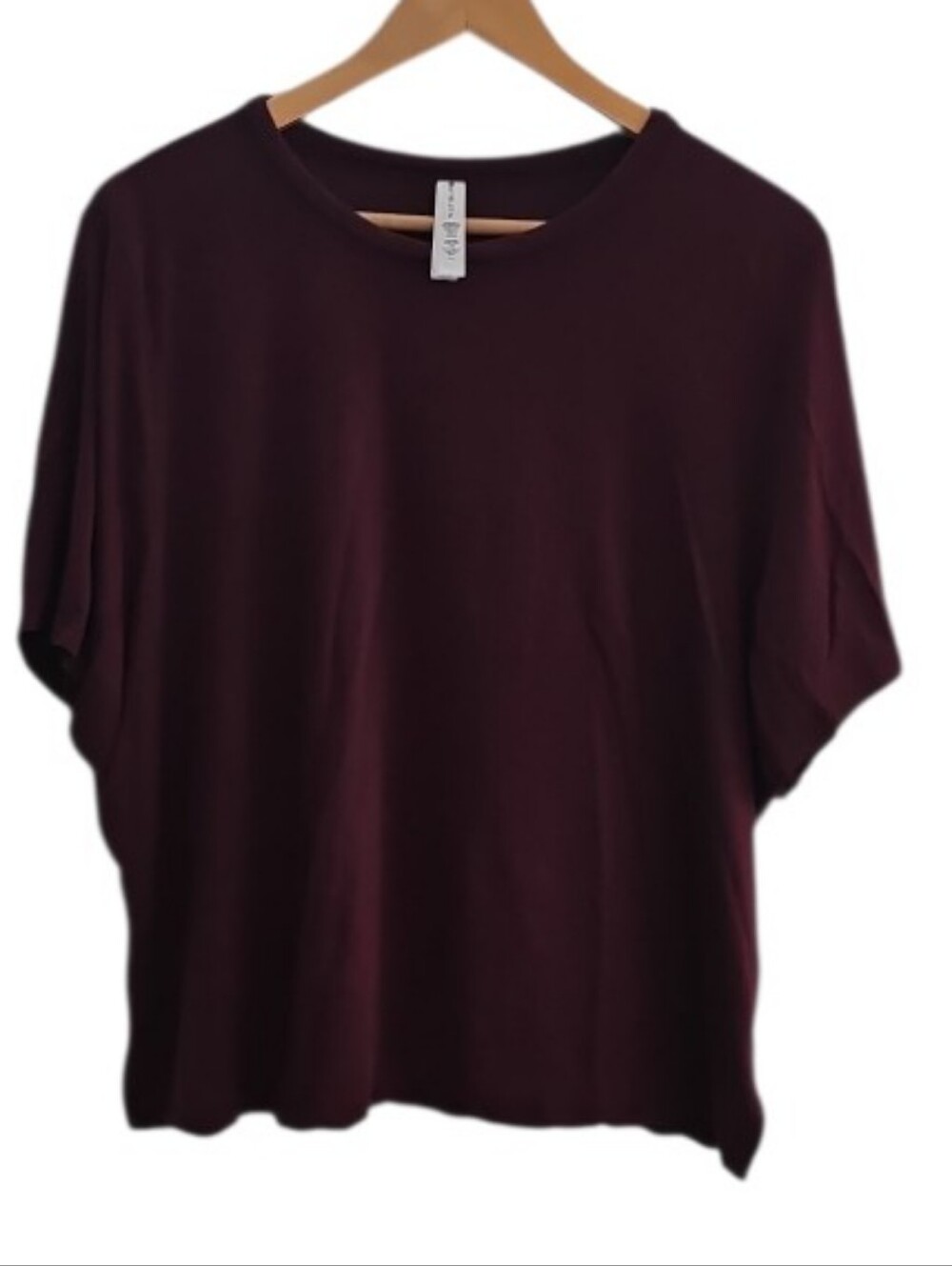 Athleta TENCEL Lyocell Sleep Shirt Women 1X Burgundy Oversized Lounge Tee